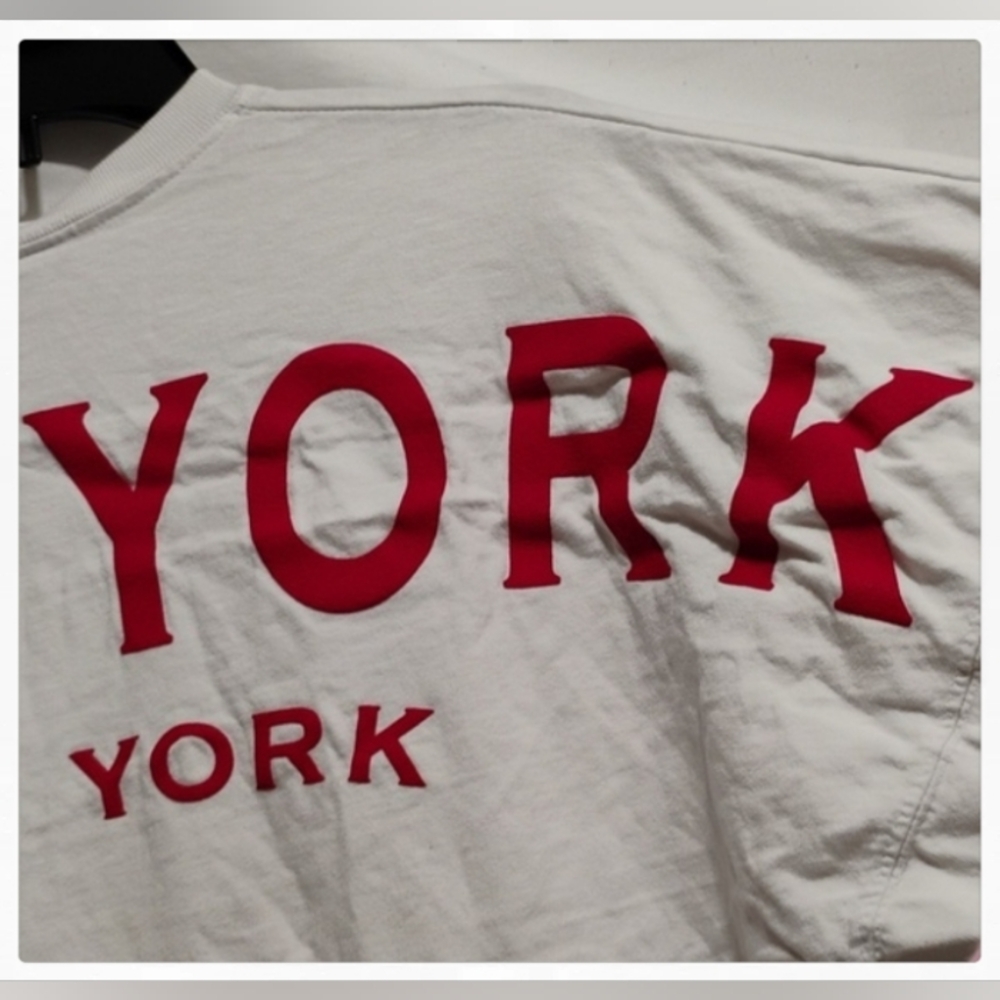 SALE! HTF! New York Red Print Spirit Jersey Sz.S Oversized Gently Worn (BX35) - Picture 3 of 10
